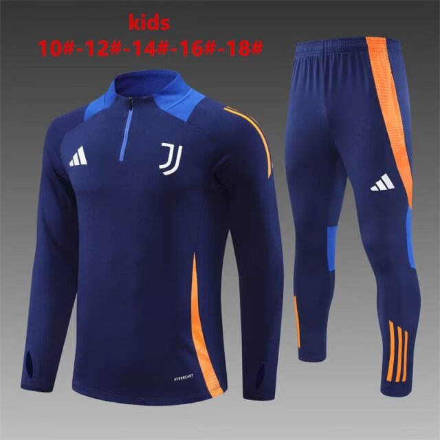 Kids 2024/25 Juventus Royal Blue Kids/Youth Thailand Tracksuit Uniform-801