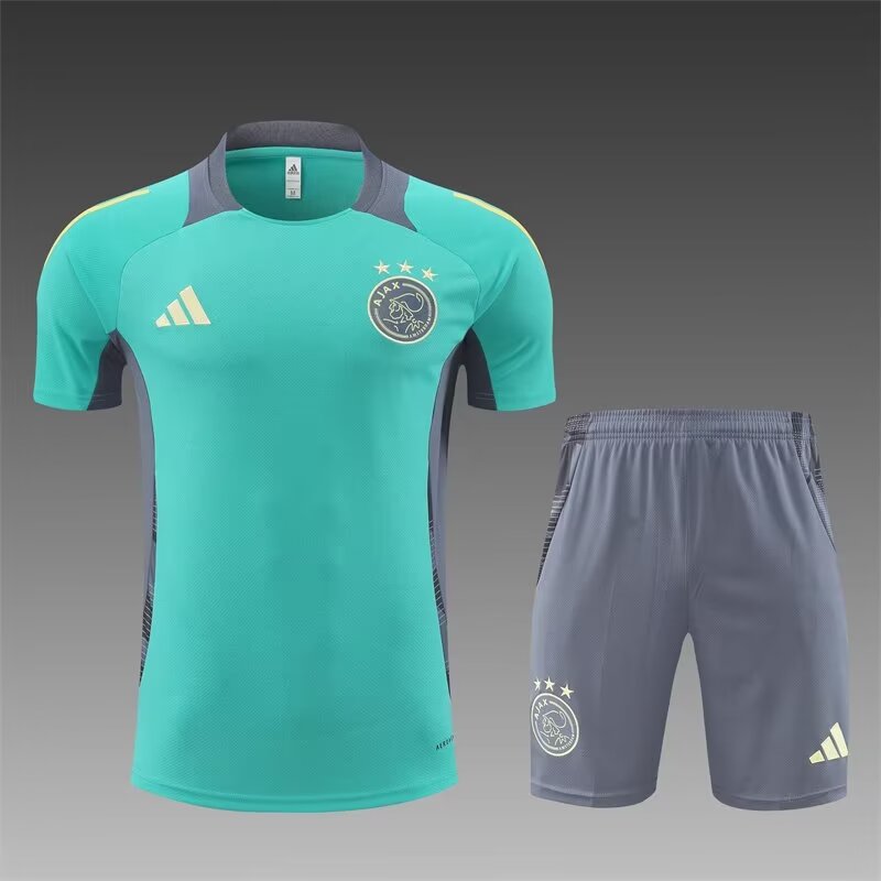 2024/25 Ajax Blue & Green Shorts-SleeveThailand Tracksuit Uniform-801