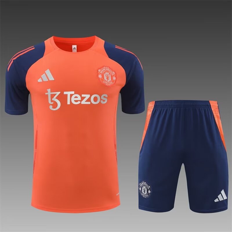 2024/25 Manchester United Orange Shorts-Sleeve Thailand Tracksuit Uniform-801