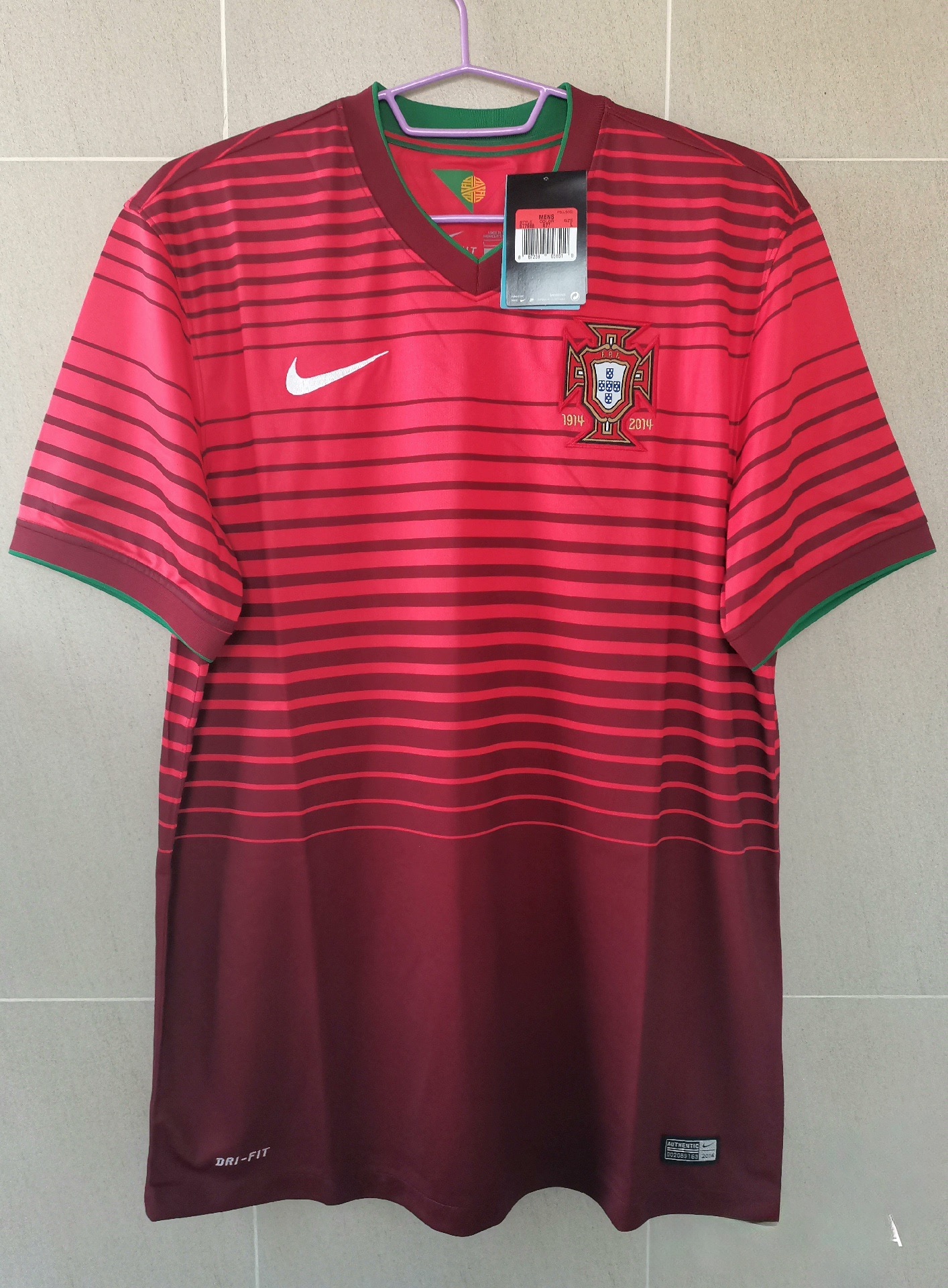 14 Retro Version 100th Portugal Home Red Thailand Soccer Jersey AAA-1041