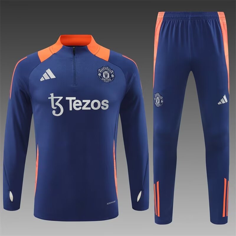 2024/25 Manchester United Royal Blue Thailand Tracksuit Uniform-801