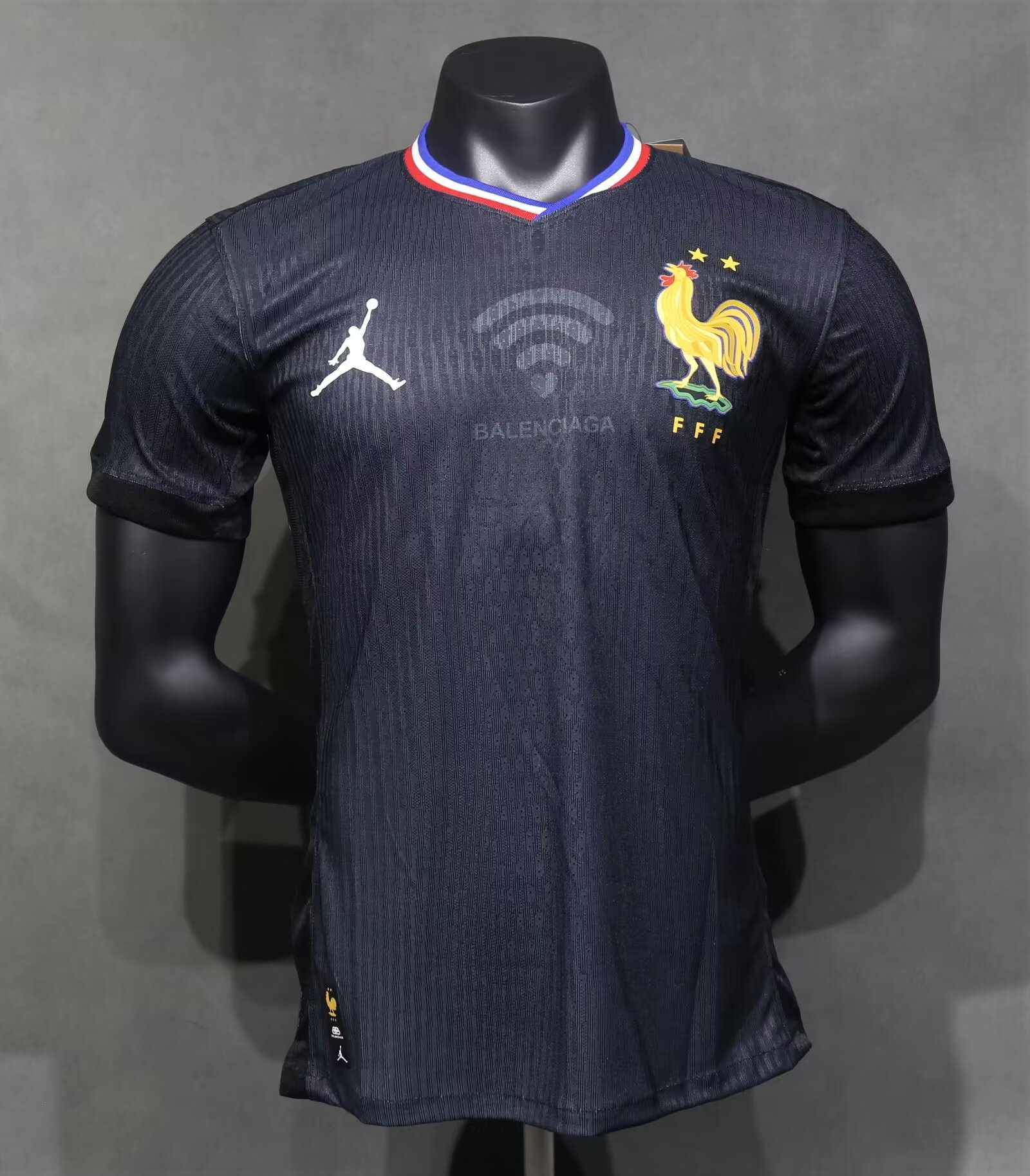 Player Jointed Version 2024/25 France Black Thailand Soccer Jersey AAA-703