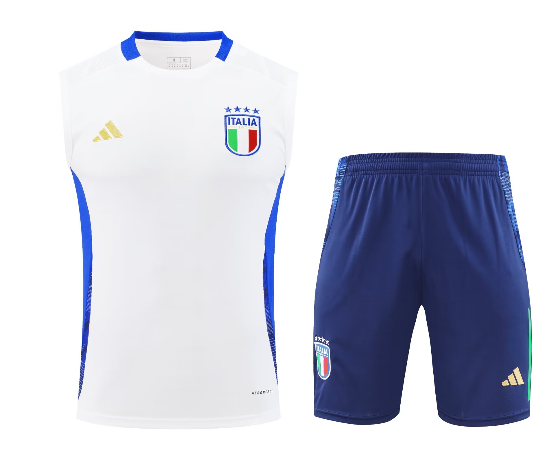 2024/25 Italy White Thailand Soccer Training Vest Uniform-418