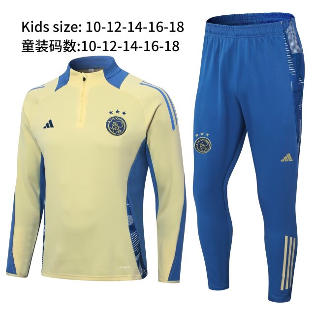 Kids 2024/25 Ajax Light Yellow Kids/Youth Tracksuit Uniform-411
