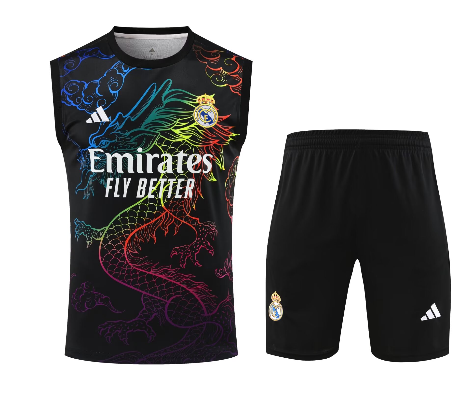 2024/25 Real Madrid Black & Red & Blue Thailand Soccer Training Vest Uniform-418