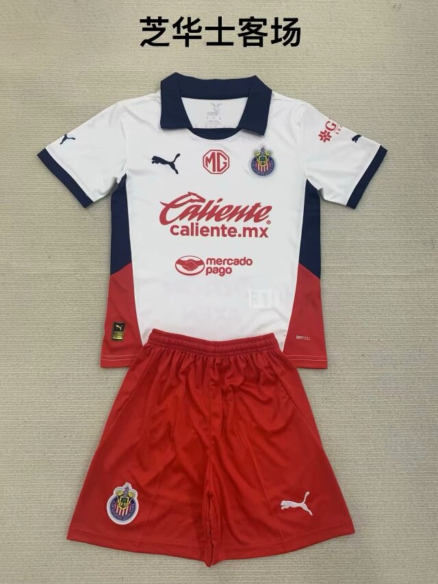 Kids 2024/25 Deportivo Guadalajara Away White Kids/Youth Soccer Uniform-208