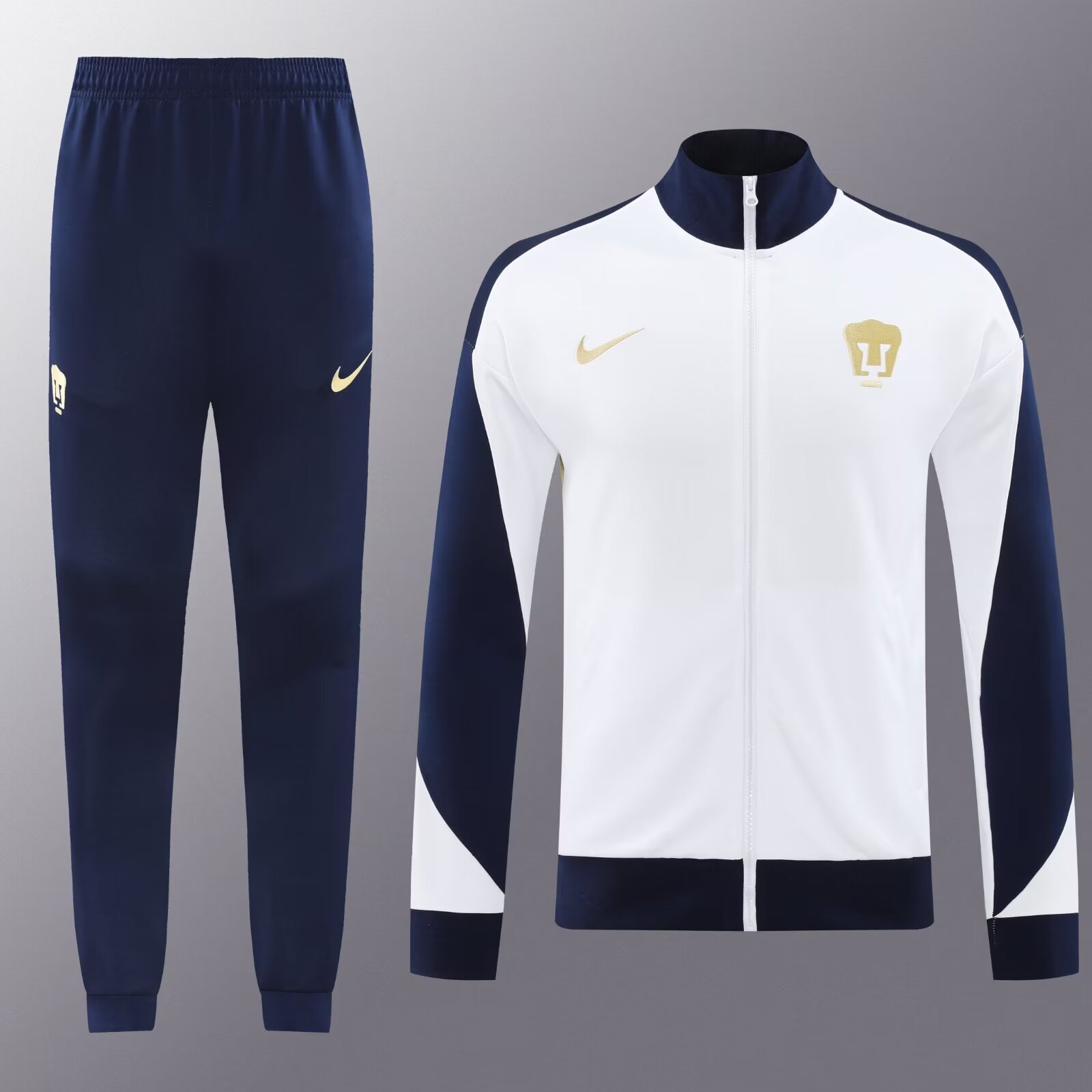 2024/25 #01 Pumas UNAM White Thailand Soccer Jacket Uniform-LH
