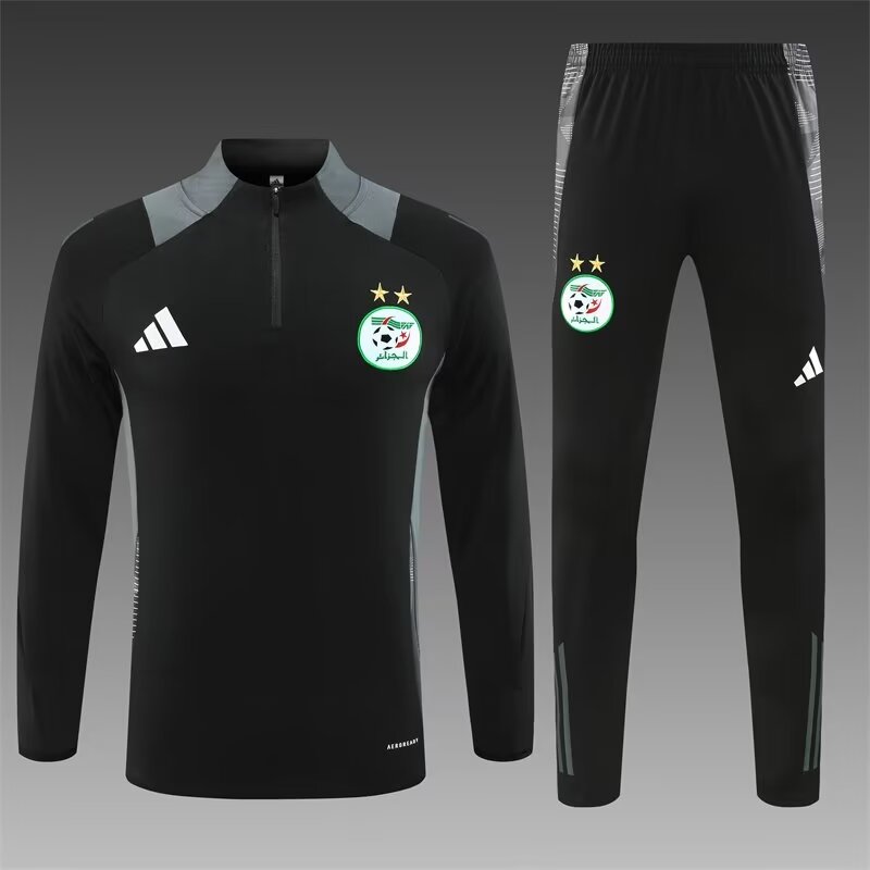 2024/25 Algeria Black Thailand Soccer Tracksuit Uniform-801