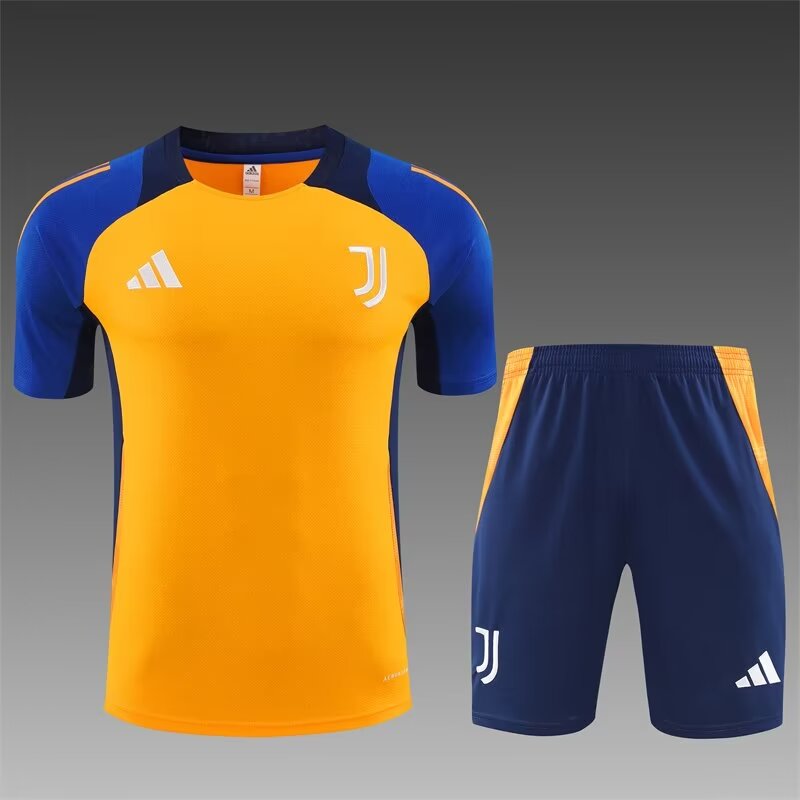 2024/25 Juventus Orange Blue Shorts-Sleeve Thailand Soccer Uniform-801