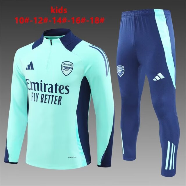 Kids 2024/25 Arsenal Lake Blue Kids/Youth Soccer Tracksuit Uniform-801/411/GDP