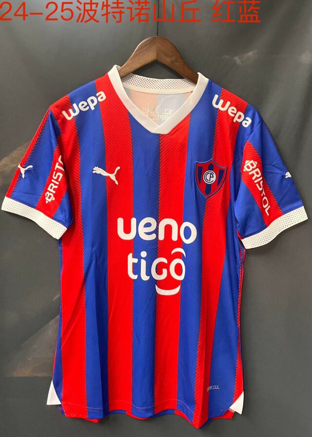 2024/25 Cerro Porteño Home Red & White Thailand Soccer Jersey AAA-709