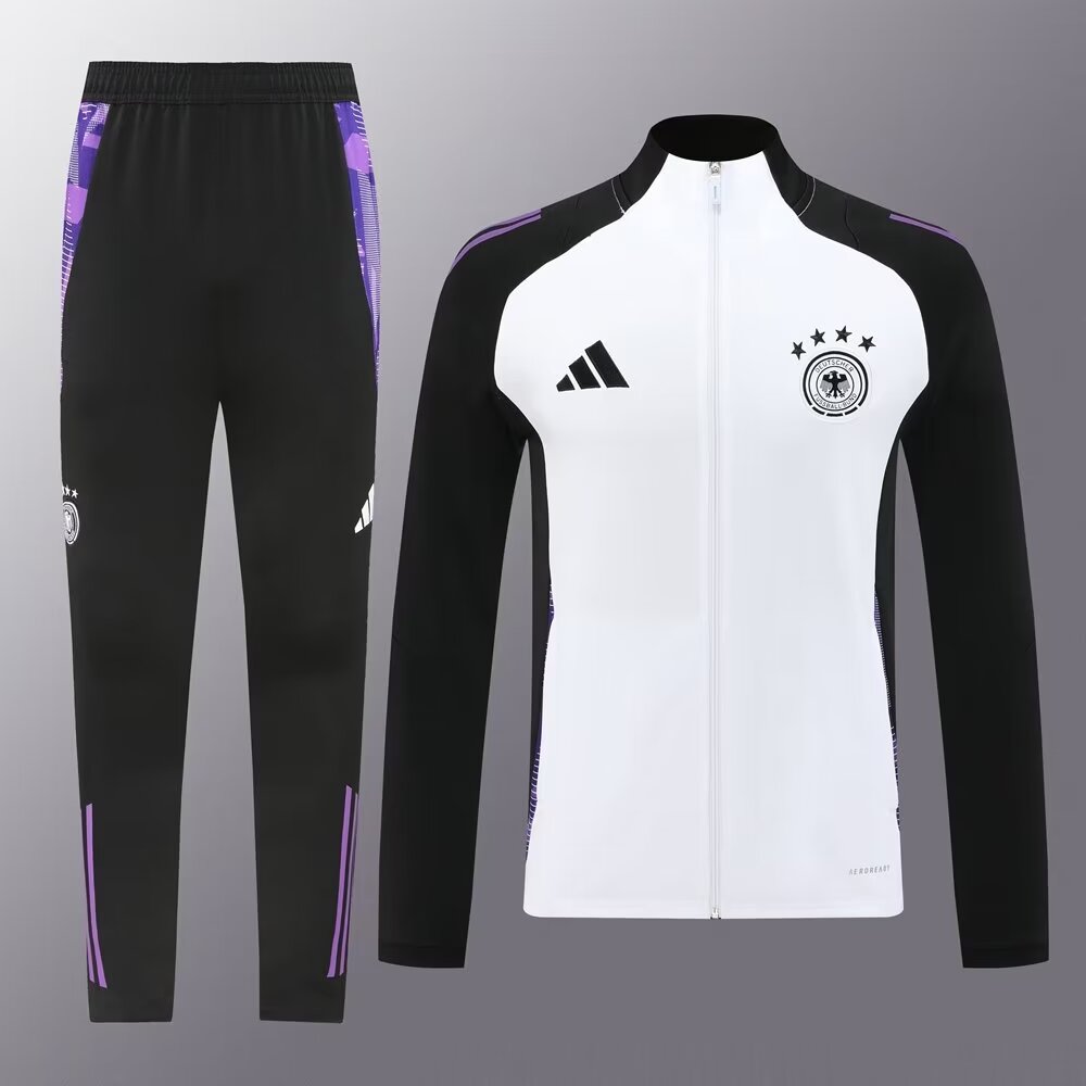 2024-25 #02 Germany Black & White Soccer Jacket Uniform-LH