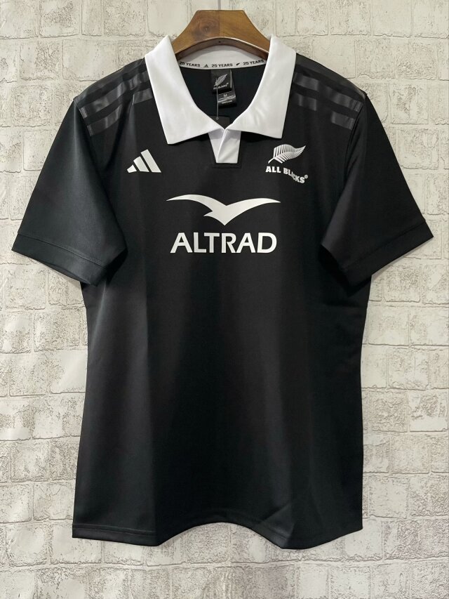 2024/25 New Zealand Home Black Round Collar Thailand Rugby Shirts-805