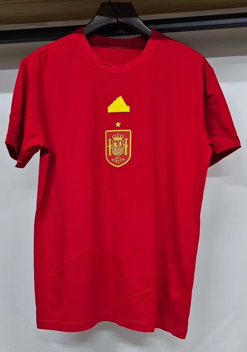 2024 Spain Red Soccer Cotton T-Shirts-308