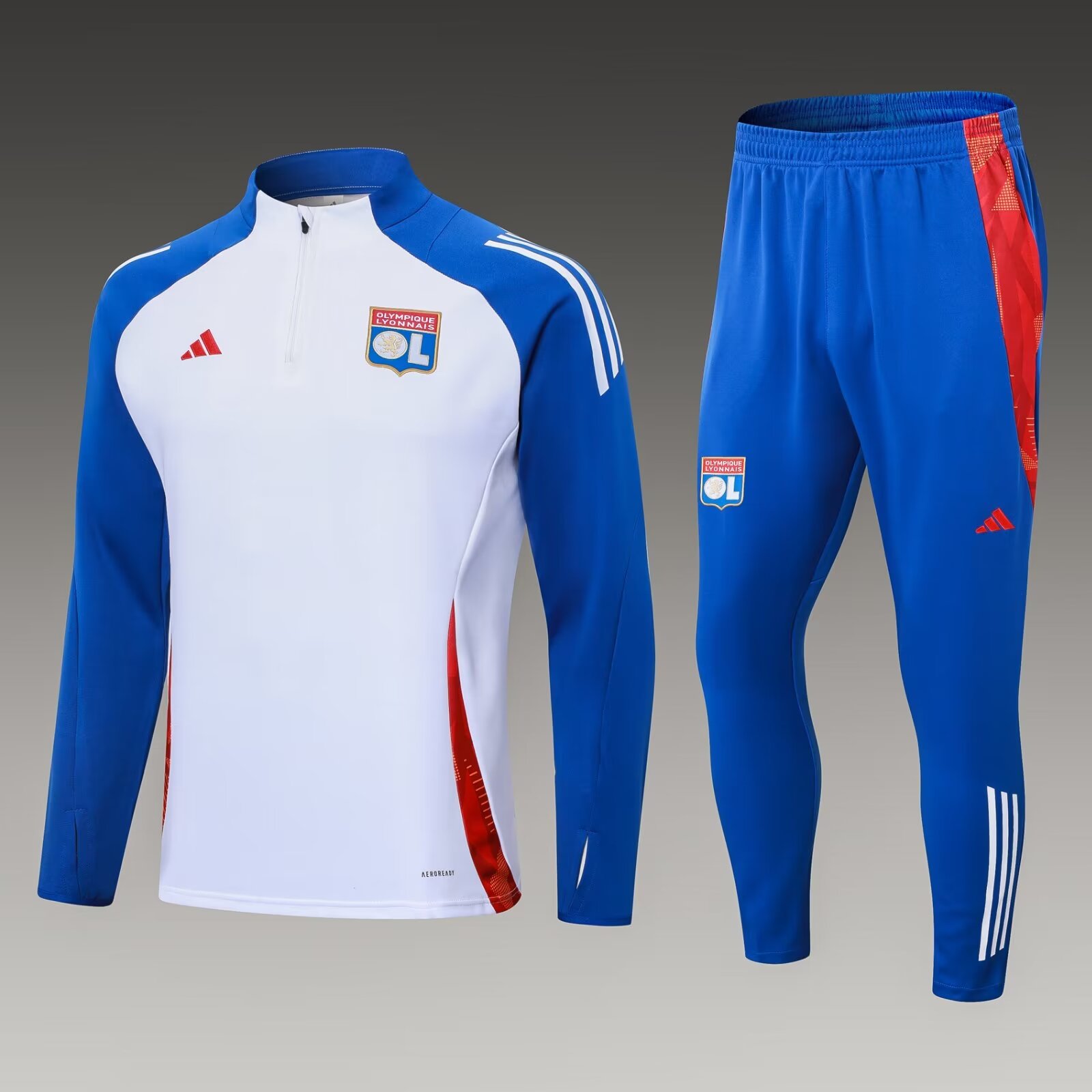 2024/25 Olympique Lyonnais White Thailand Soccer Tracksuit Uniform-411