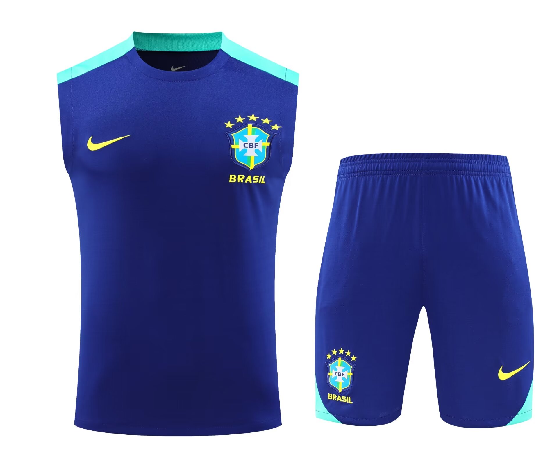2024/25 Brazil Blue Thailand Soccer Training Vest Uniform-418
