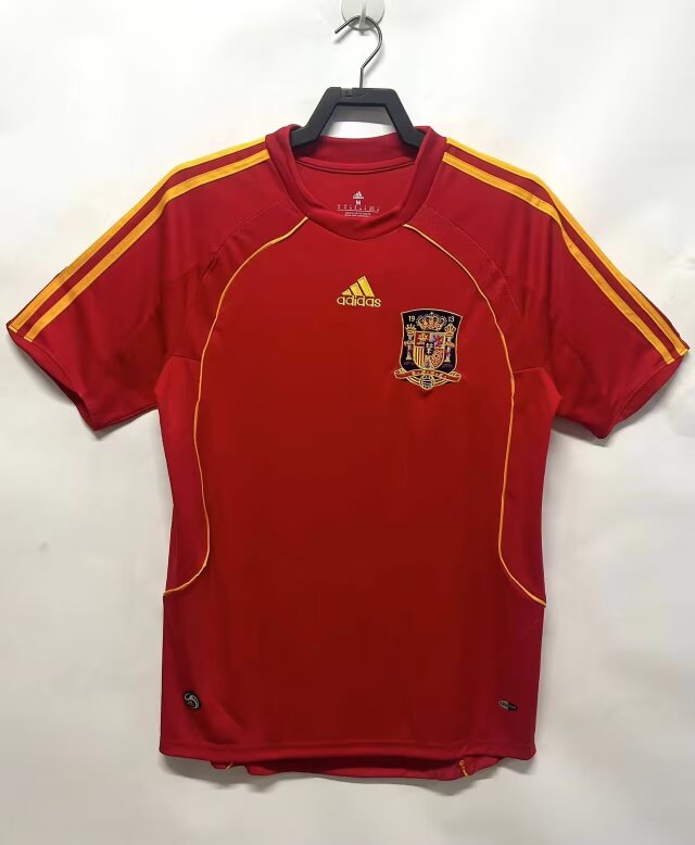 08 Retro Spain Home Red Thailand Soccer Jersey AAA-522/811/601