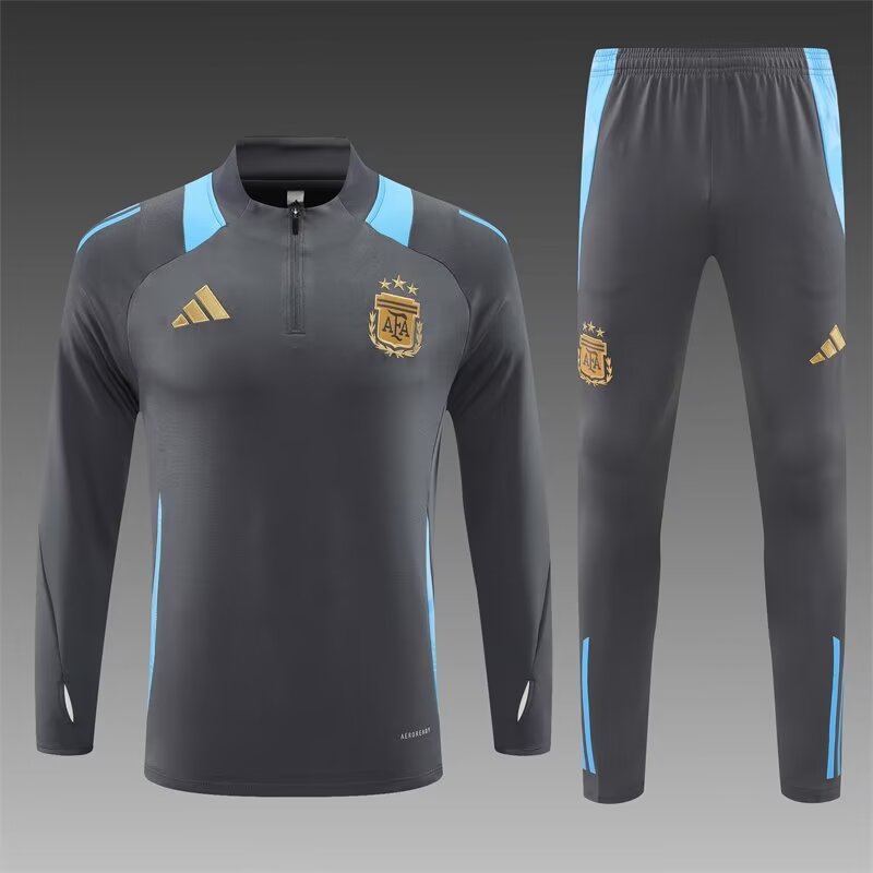 2024/25 Argentina Dark Gray Thailand Soccer Tracksuit Uniform-801