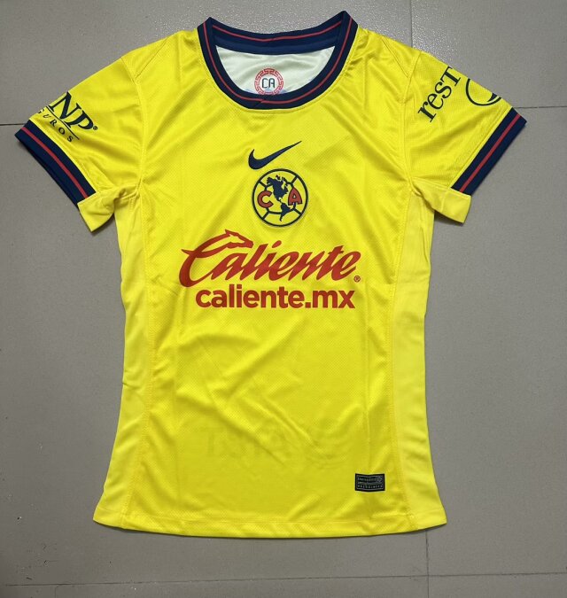 2024/25 Club America Home Yellow Female Thailand Soccer Jersey AAA-07