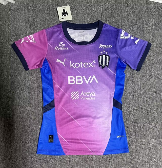 2024/25 Monterrey Away Blue & Pink Thailand Female Soccer Jersey AAA-311