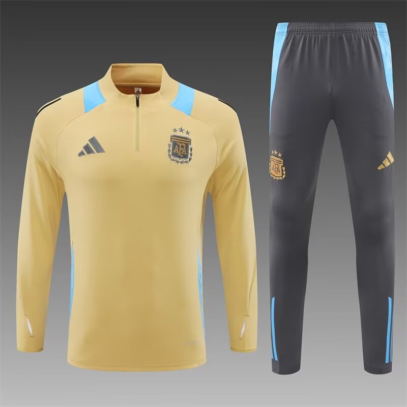 2024/25 Argentina Gold Thailand Soccer Tracksuit Uniform-801/815