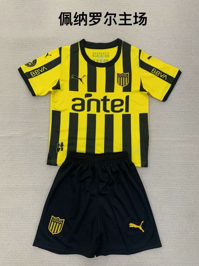 Kids 2024/25 CA Peñarol Home Yellow & Black Kids/Yotuh Soccer Uniform-208