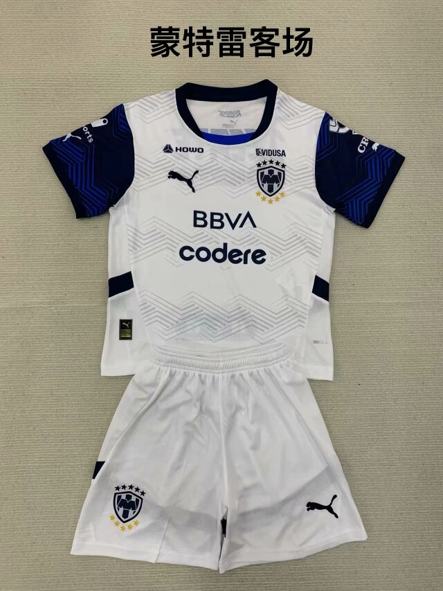 Kids 2024/25 Monterrey Away White Kids/Yotuh Soccer Uniform-208