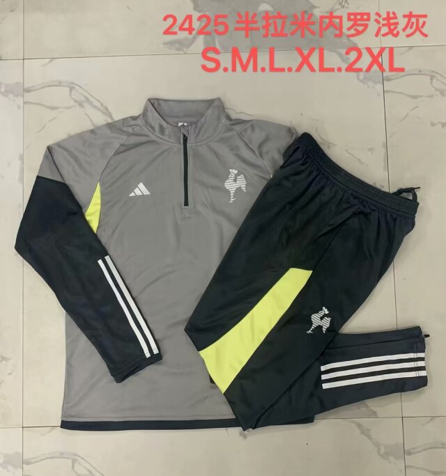 2024/25 Atlético Mineiro Light Gray Soccer Tracksuit Uniform-815