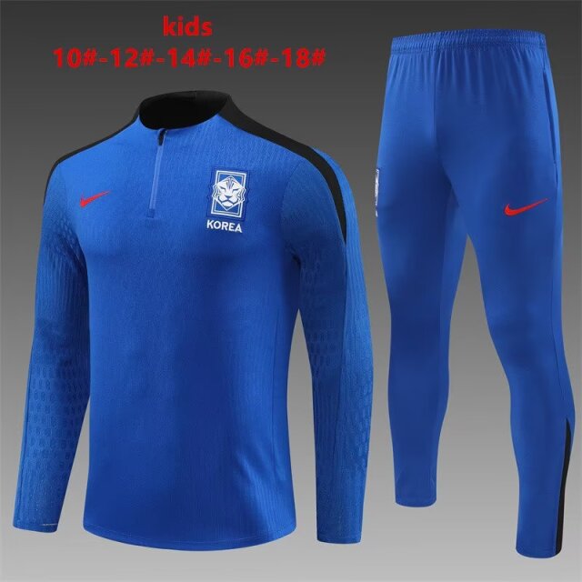 Kids 2024/25 Korea Republic Color Blue Kids/Youth Soccer Tracksuit Uniform-801