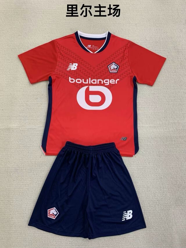 Kids 2024/25 Lille OSC Home Red Youth/Kids Soccer Uniform-208