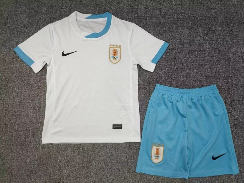 Kids 2024/25 Uruguay White Kids/Youth Soccer Uniform-BLY