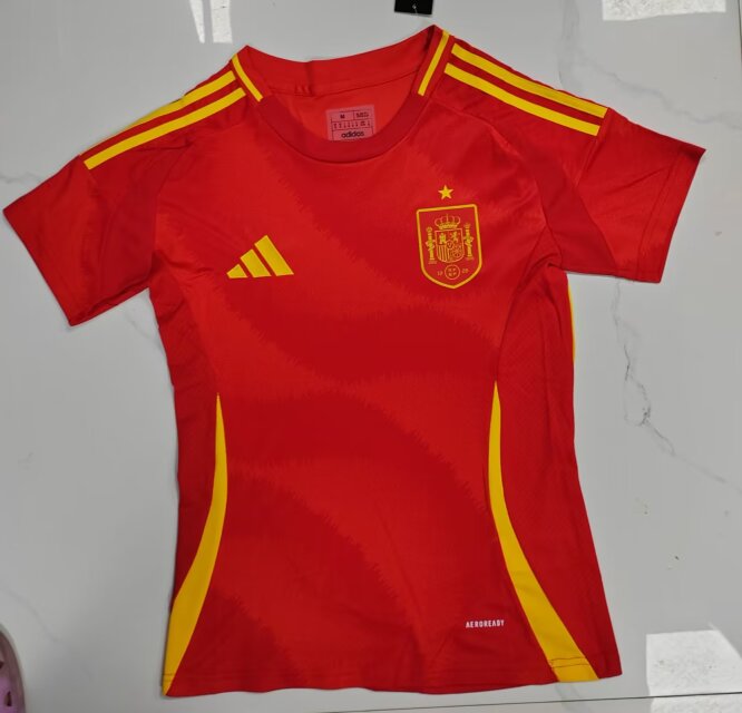2024/25 Spain Home Red Female Thailand Soccer Jersey-319