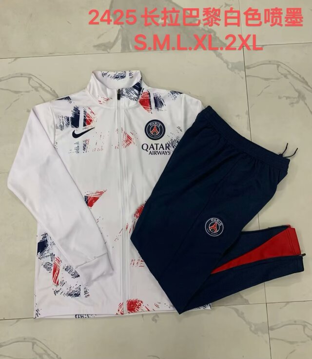 2024-25 Paris SG White Thailand Soccer Jacket Uniform-815