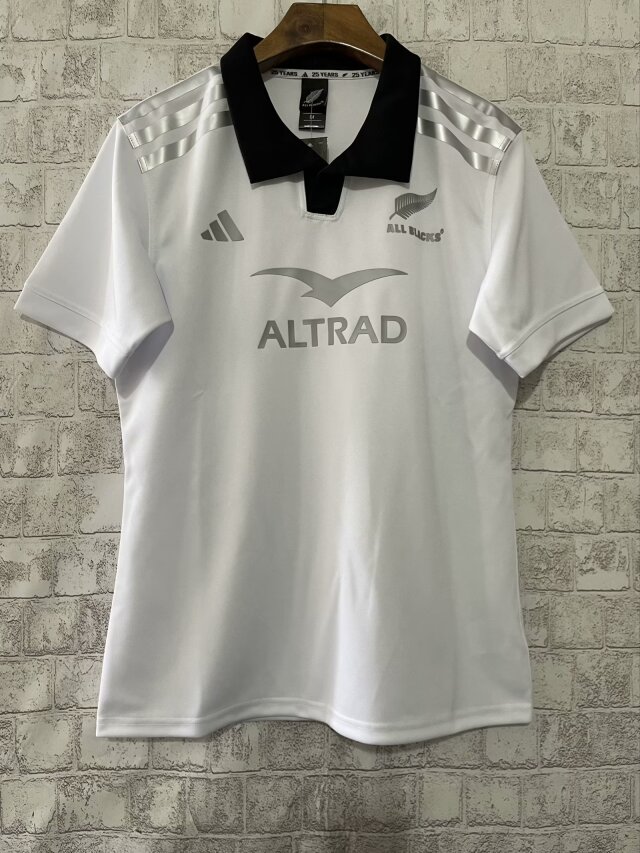 2024/25 New Zealand White Round Collar Thailand Rugby Shirts-805