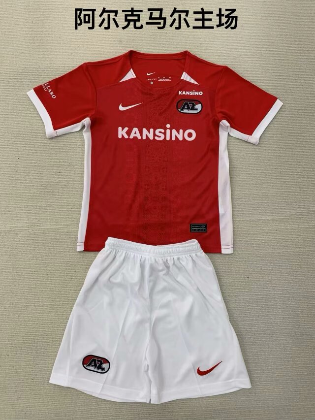 Kids 2024/25 AZ Alkmaar Home Red Kids/Youth Soccer Uniform-208