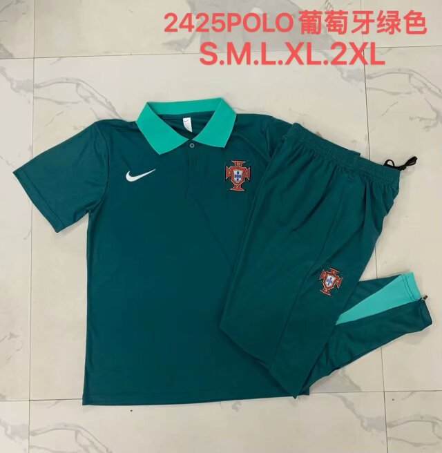 2024/25 Portugal Green Thailand Soccer Polo Unifrom-815