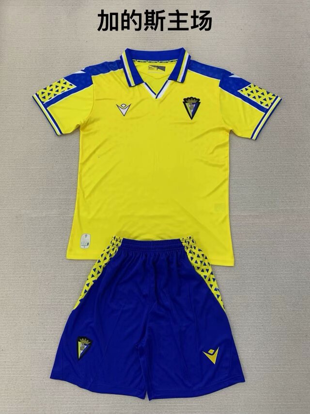 Kids 2024/25 Cádiz CF Home Yellow Kids/Youth Soccer Uniform-1040/507/208