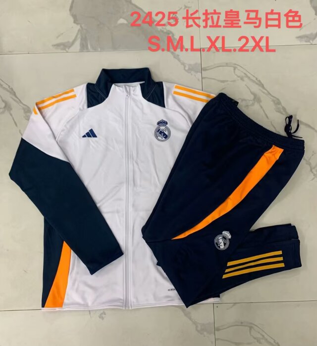 2024/25 Real Madrid White Thailand Jacket Uniform-815