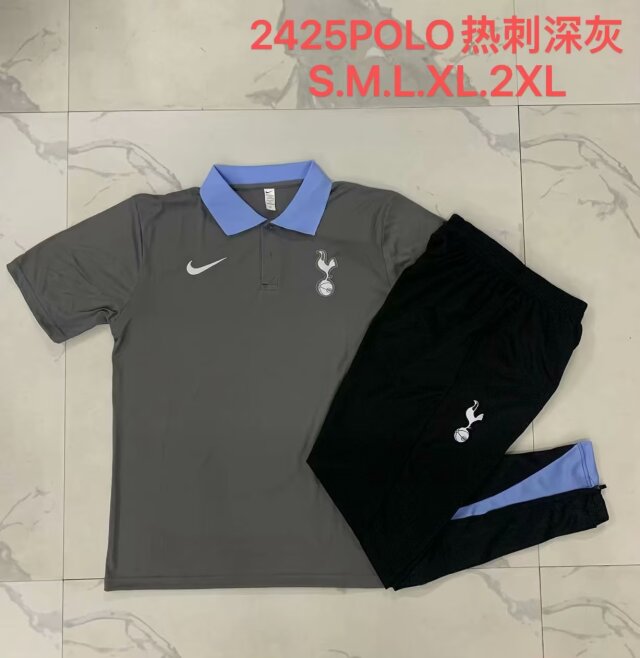 2024/25 Tottenham Hotspur Dark Gray Thailand Polo Uniform-815