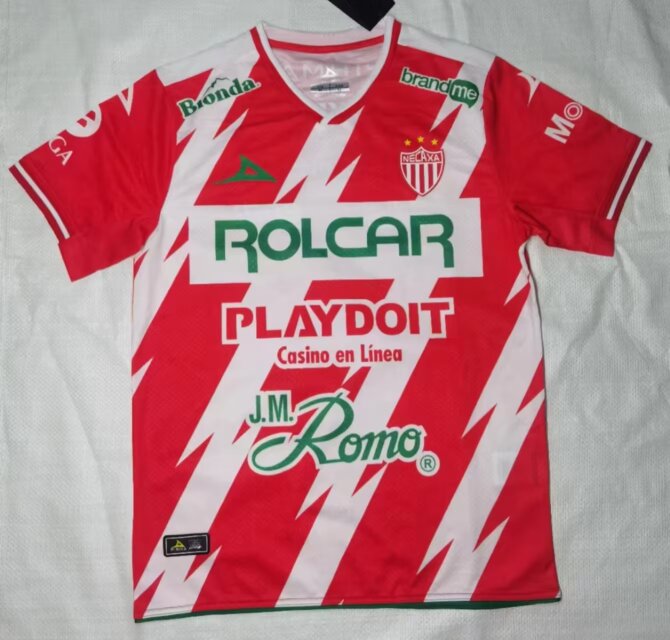 2024/25 Club Necaxa Home Red & White Thailand Soccer Jersey AAA-912