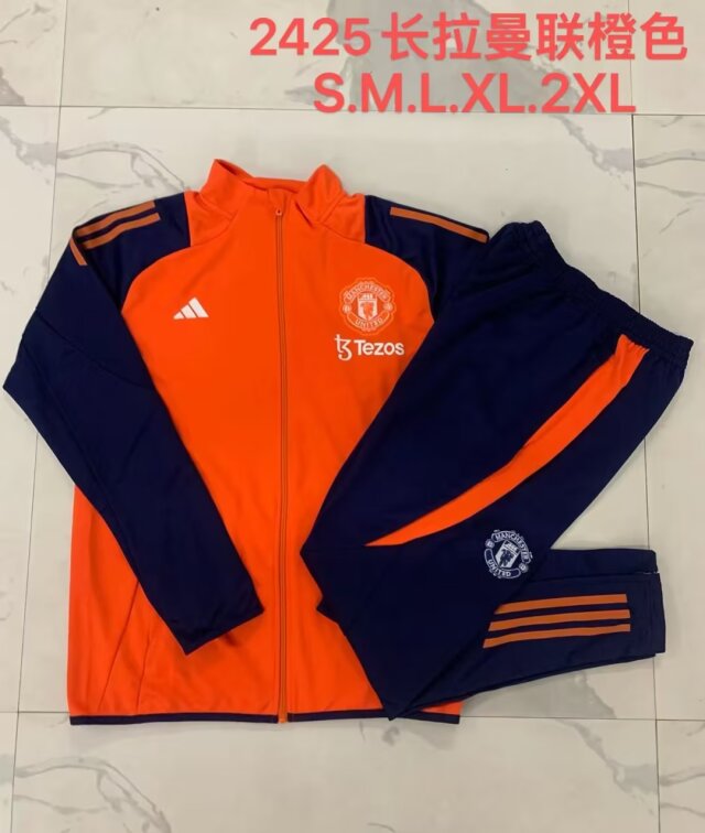 2024/25 Manchester United Orange Thailand Soccer Jacket Uniform-815