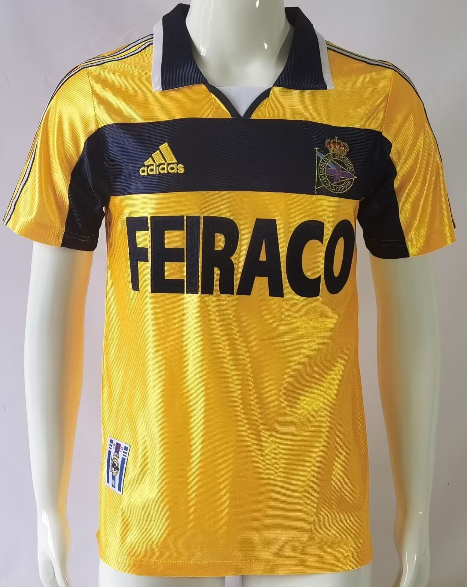 1999-2000 Deportivo La Coruña 2nd Away Yellow Thailand Soccer Jersey AAA-503
