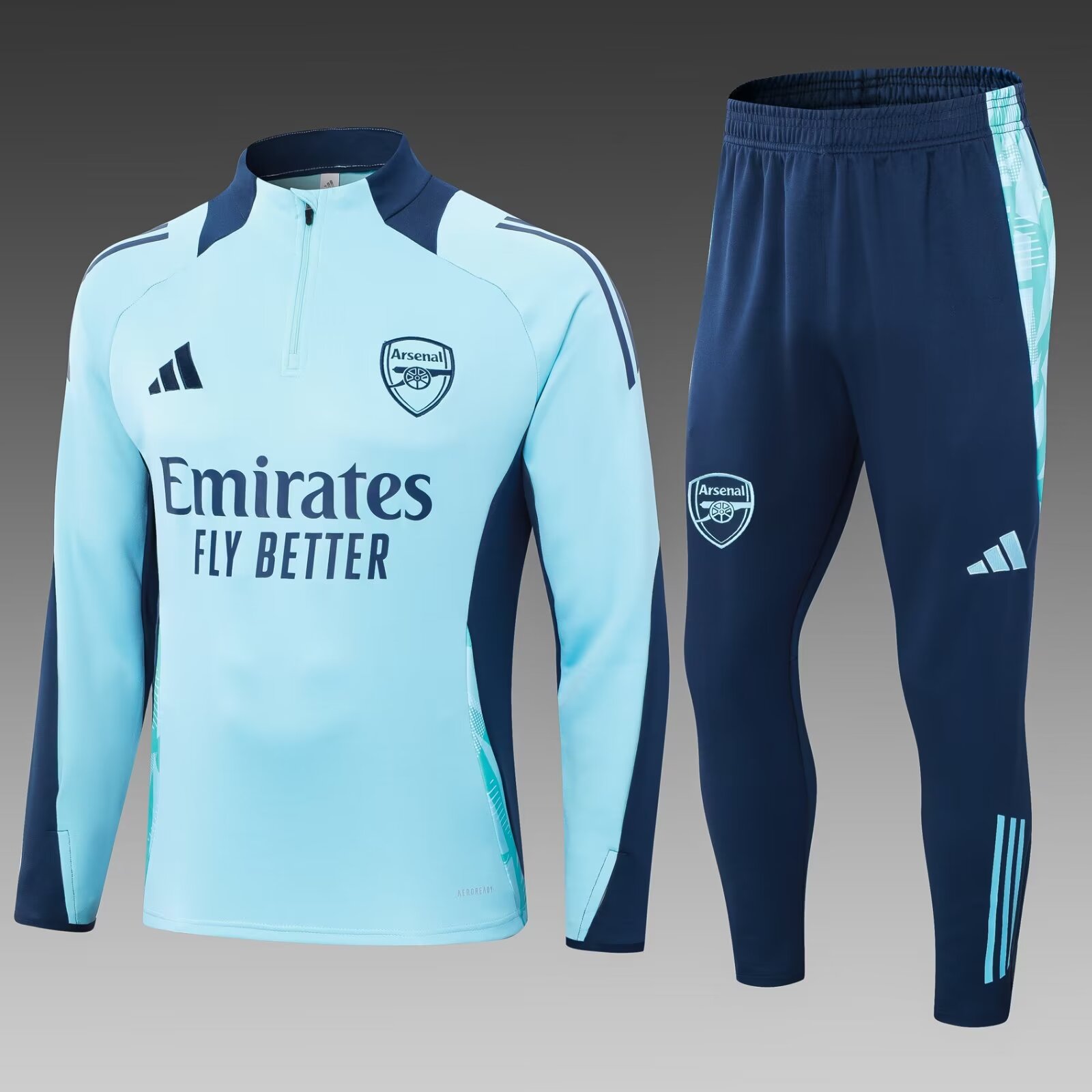 2024/25 Arsenal Lake Blue Soccer Tracksuit Uniform-801/GDP/815