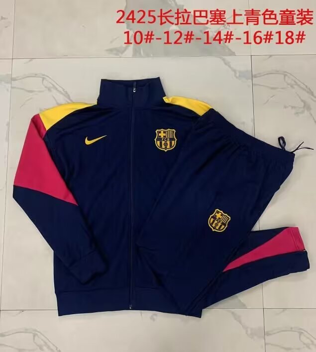 Kids 2024/25 Barcelona Cyan Kids/Youth Soccer Jacket Uniform-815