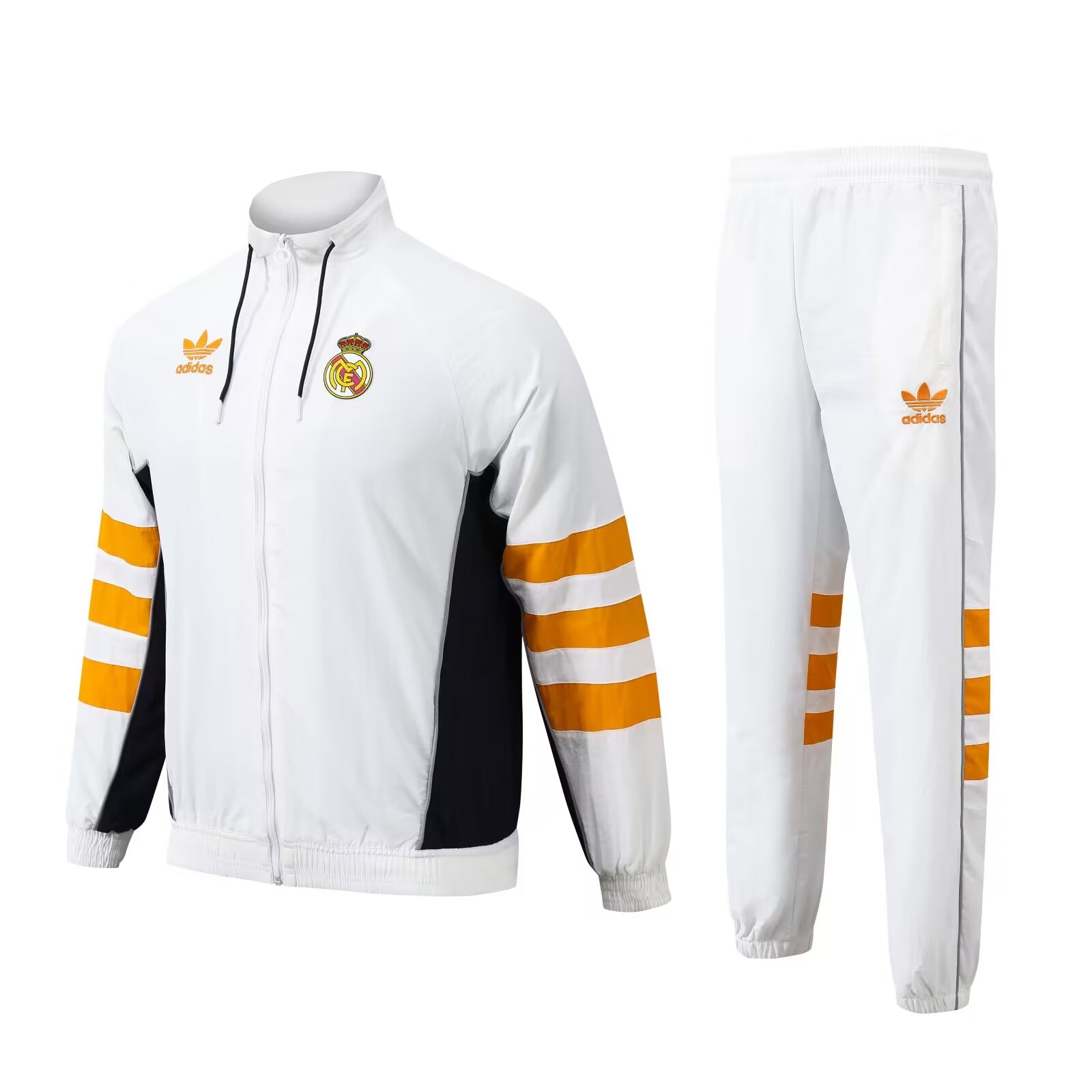 2024-2025 Retro Real Madrid White Thailand Soccer Windbreaker Uniform With Hat-703