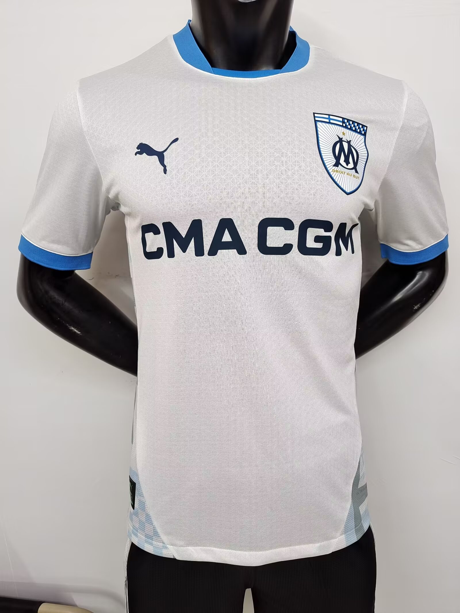 Player Version 2024/25 Olympique de Marseille Home White Thailand Soccer Jersey AAA-MY/16/308