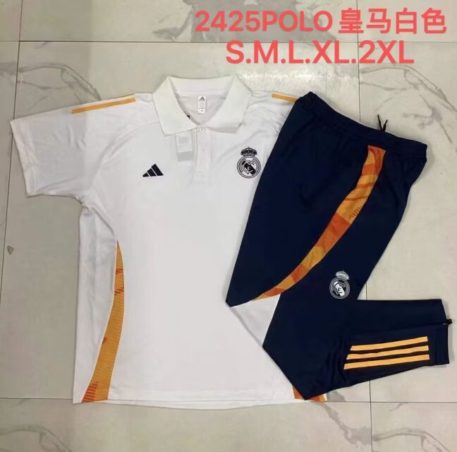 2024/25 Real Madrid White Thailand Soccer Polo Uniform-815