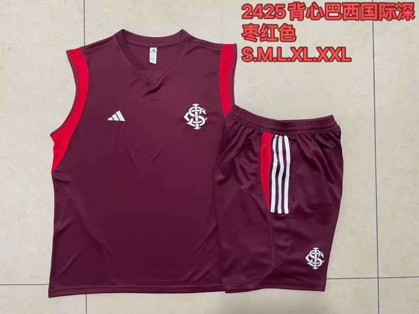 2024/25 Brazil SC Internacional Red Shorts-Sleeve Thailand Tracksuit Uniform-815