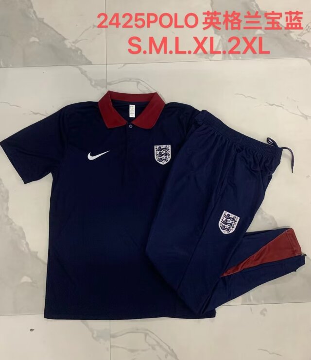 2024/25 England Royal Blue Thailand Polo Uniform-815