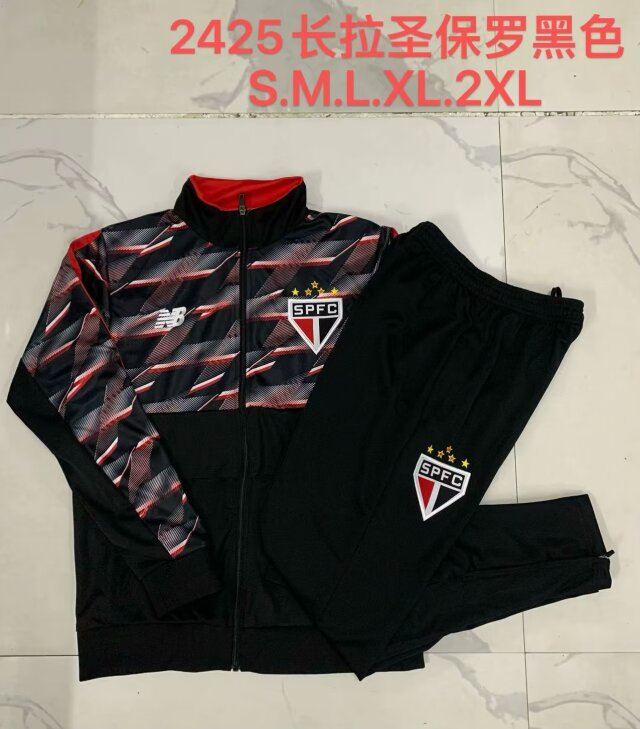 2024/25 Sao Paulo Black Thailand Soccer Jacket Uniform-815